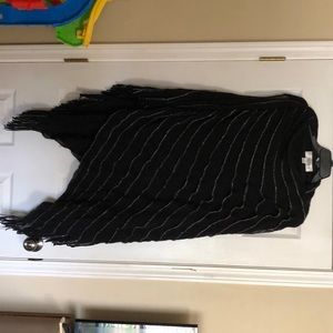 Black and silver light weight poncho